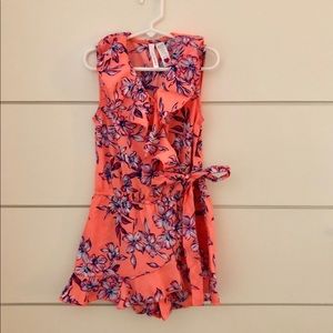 Orange floral skorts